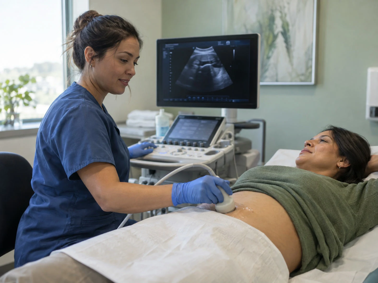 Illustrative diagnostic imaging clinic scene