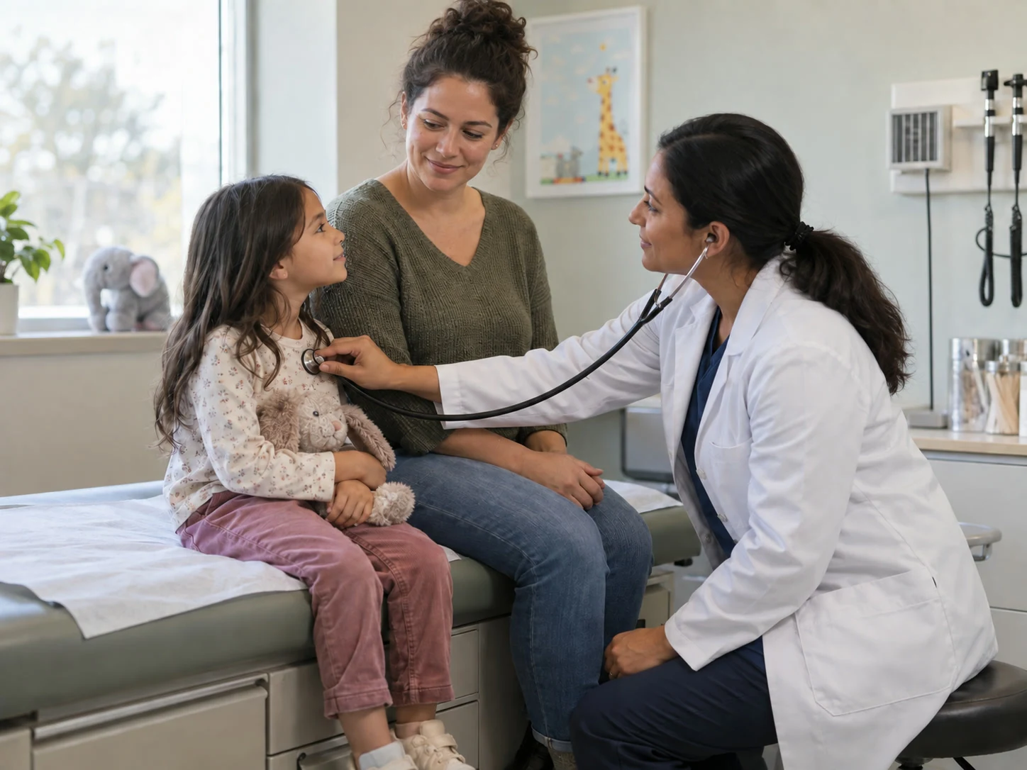 Illustrative pediatrics clinic scene